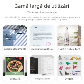 Hârtie A4 pentru imprimare, copiere și desen – 70–80 g, 100 coli, Celuloză din lemn, Procesare personalizabilă