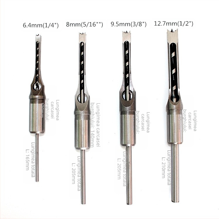 Burghiu pentru lemn cu gaură pătrată pentru mortise și tenon, burghiu pătrat, 1 piesă, marcă: Altă