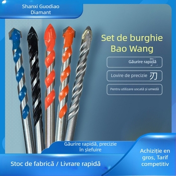 Burghiu triunghiular cu design încrucișat cu patru palete, Shengling, aliaj dur, uz general pentru uz casnic