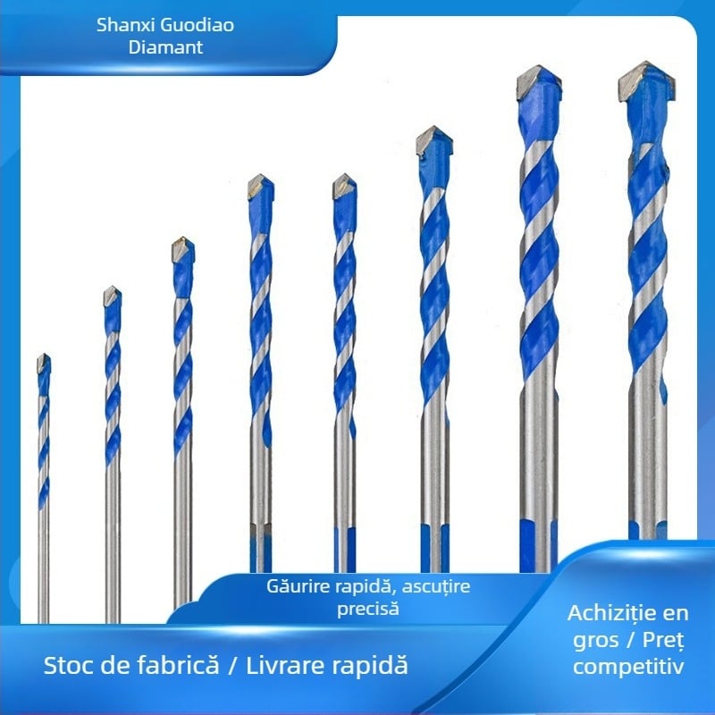 Burghiu triunghiular cu design încrucișat cu patru palete, Shengling, aliaj dur, uz general pentru uz casnic