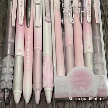 Set stilouri cu pensulă transparente, vârf CS durabil, neșters, pentru elevi