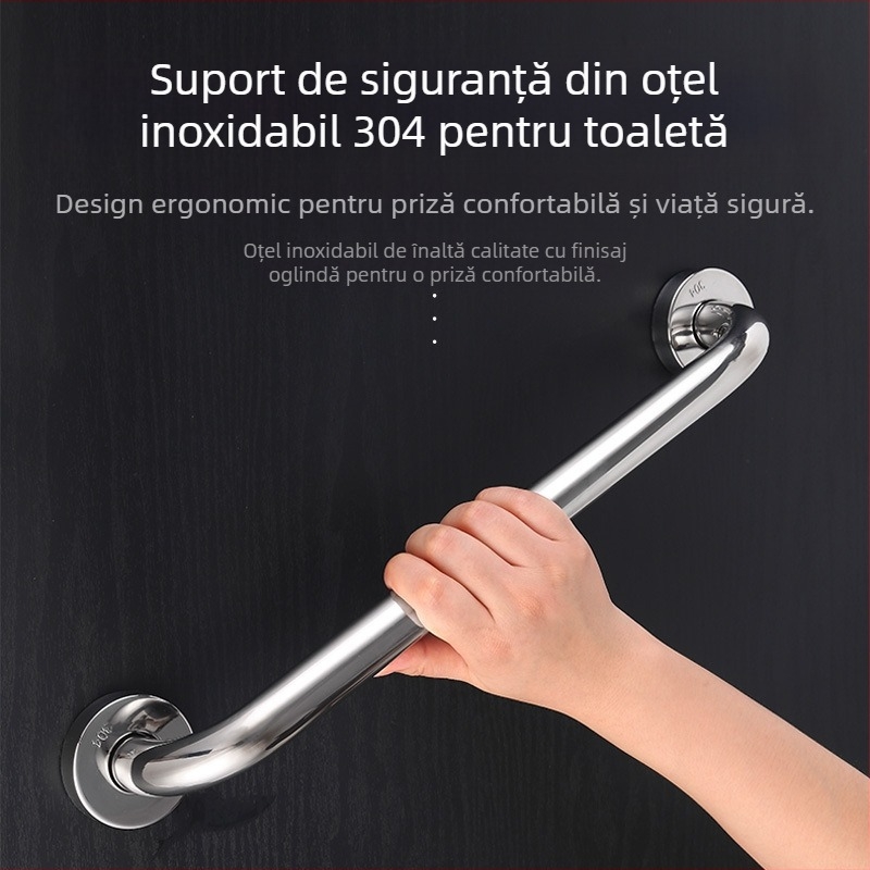 Bară de sprijin din oțel inoxidabil 304 pentru toaletă, baie, cadă și scări — anti-alunecare, siguranță pentru vârstnici, stil modern minimalist