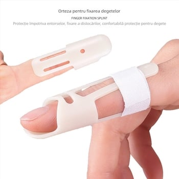 Șină deget cu suport pentru flexia articulației — manșetă protectoare din plastic pentru adulți