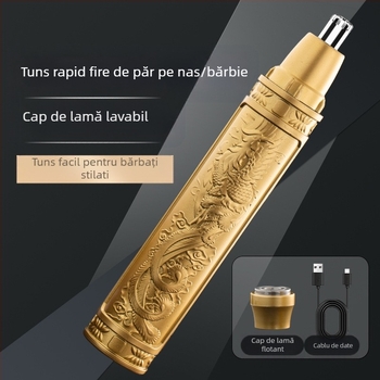 Trimer pentru nas - încărcabil, compact, cap tăiere detașabil lavabil, baterie încorporată 300–500 mAh, autonomie peste 30 de zile