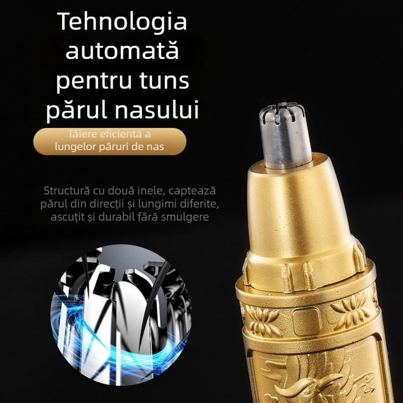 Trimer pentru nas - încărcabil, compact, cap tăiere detașabil lavabil, baterie încorporată 300–500 mAh, autonomie peste 30 de zile