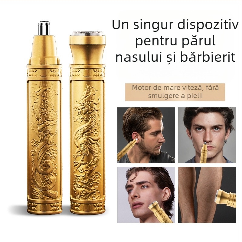 Trimer pentru nas - încărcabil, compact, cap tăiere detașabil lavabil, baterie încorporată 300–500 mAh, autonomie peste 30 de zile