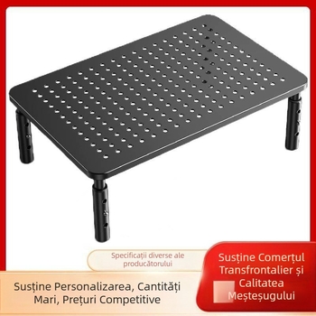 Suport de ridicare pentru monitor cu înălțime reglabilă, construcție din oțel carbon și plastic, raft de depozitare pentru laptop, logo personalizabil