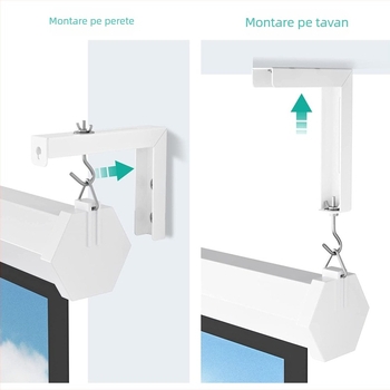 Suport de montaj pe perete pentru ecran de proiector - TY-01 - Kaixinda - 300 g - Reglabil, Multifuncțional
