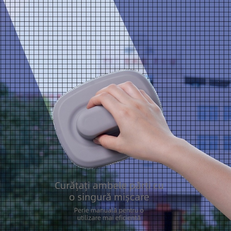 Perie portabilă manuală pentru curățarea plasei ferestrei, multifuncțională, îndepărtarea prafului și a murdăriei, curățare uscată și umedă, material PP