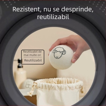 Bile de lână pentru uscător, pentru mașina de spălat, set 6 bucăți, pentru uz casnic și comercial