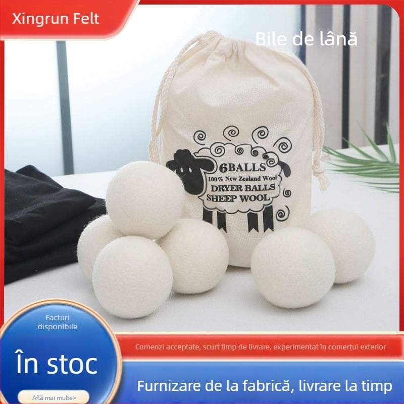 Bile de lână pentru uscător, pentru mașina de spălat, set 6 bucăți, pentru uz casnic și comercial