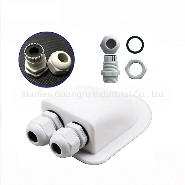 Cutie de conexiuni impermeabilă pentru RV, fără găuri, cu două găuri, ABS, turnare prin injecție, model ING-ABS-CEB/2W