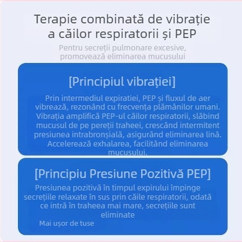 Antrenor de respirație - de tip B, auxiliar pentru eliminarea flegmei, ușor, reutilizabil, rezistent la temperaturi înalte, material macromolecular