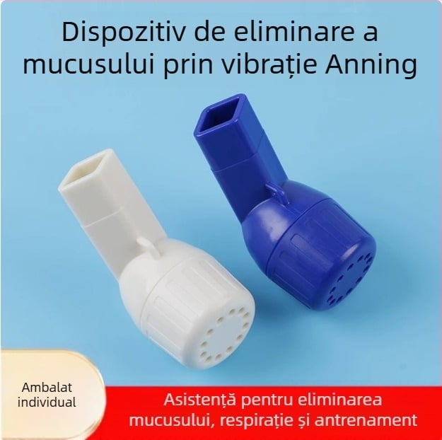 Antrenor de respirație - de tip B, auxiliar pentru eliminarea flegmei, ușor, reutilizabil, rezistent la temperaturi înalte, material macromolecular
