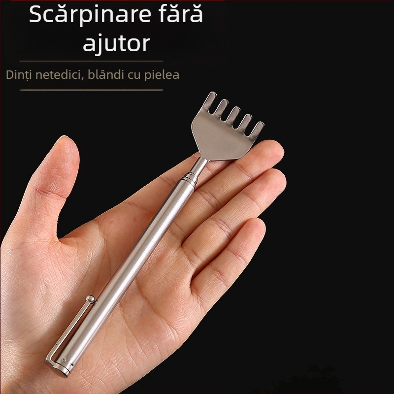 Scărpinător pentru spate din oțel inoxidabil – retractabil, portabil, pentru ameliorarea mâncărimilor
