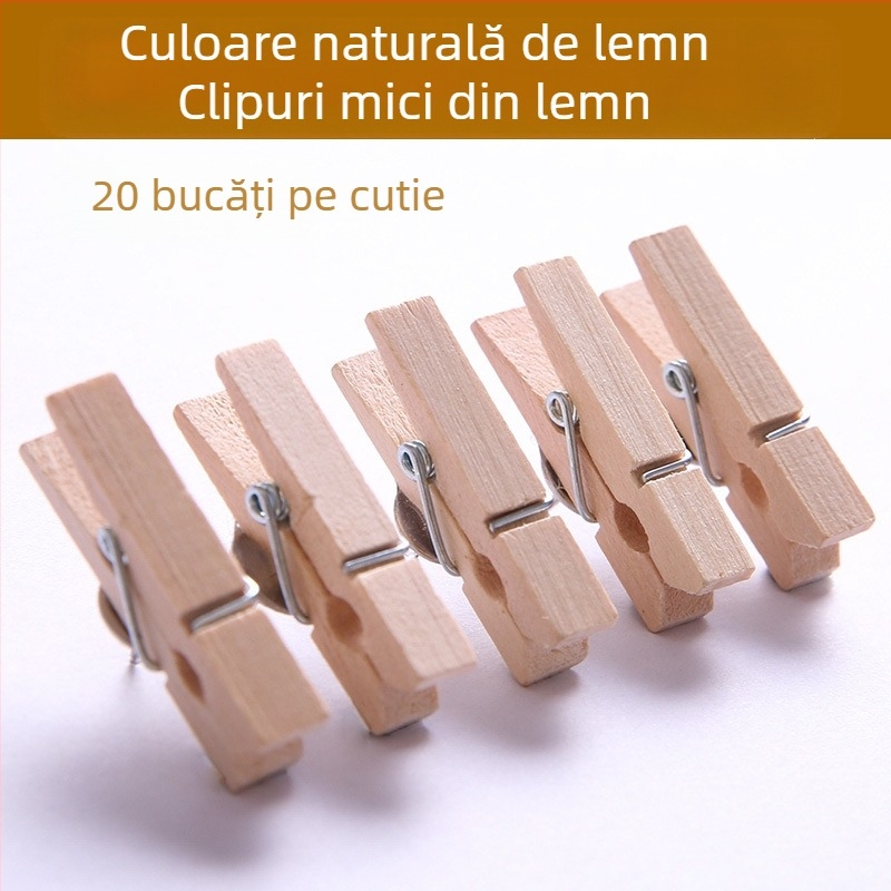 Clipuri din lemn pentru cuie MOYL Y596 – cuie în formă de I, metal + lemn, ambalare în tambur