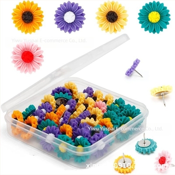 Pushpin decorativ cu formă de floarea-soarelui, Usipai, din plastic