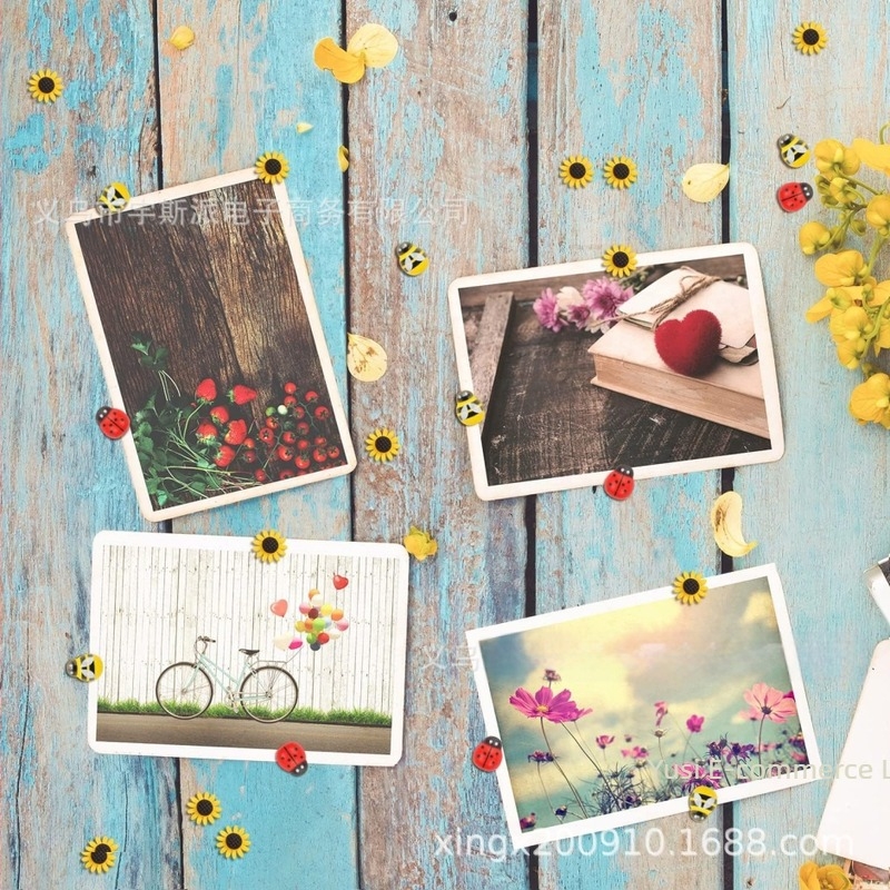 Yuspai push pins din rășină, cartoon bee, ladybug și sunflower, set 30 bucăți, pentru perete foto și tablă de mesaje; plastic, ambalare în cutie