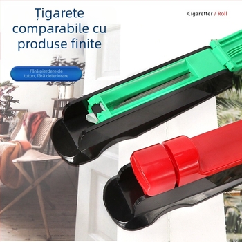 Mașină manuală de rulat țigări – actualizată, din plastic neted, cu împingător și umplător