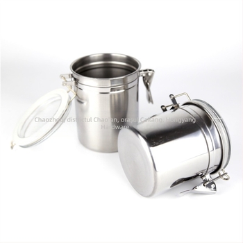 Set de 4 borcane din oțel inoxidabil sigilate, design rotund, capacitate 800-1000 ml fiecare, pentru cafea, ceai, lapte praf și fructe uscate