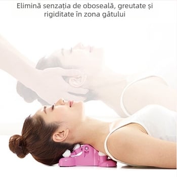 Masaj pentru coloana cervicală și gât, pentru uz casnic — construcție din PP, silicon și oțel inoxidabil; aparat de masaj pentru sănătate