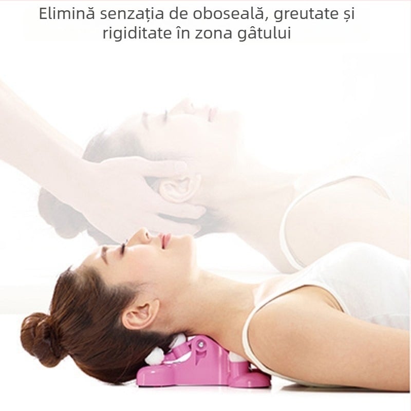 Masaj pentru coloana cervicală și gât, pentru uz casnic — construcție din PP, silicon și oțel inoxidabil; aparat de masaj pentru sănătate