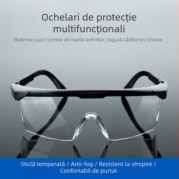 Ochelari de protecție din policarbonat, cadru reglabil, grosime lentile 2 mm, anti-praf și anti-ceată