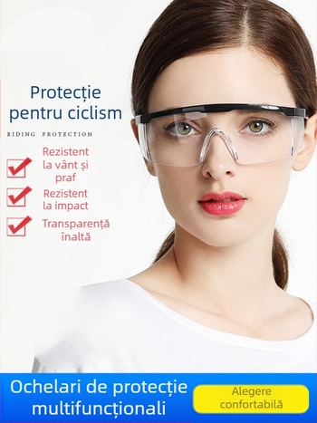Ochelari de protecție din policarbonat, cadru reglabil, grosime lentile 2 mm, anti-praf și anti-ceată