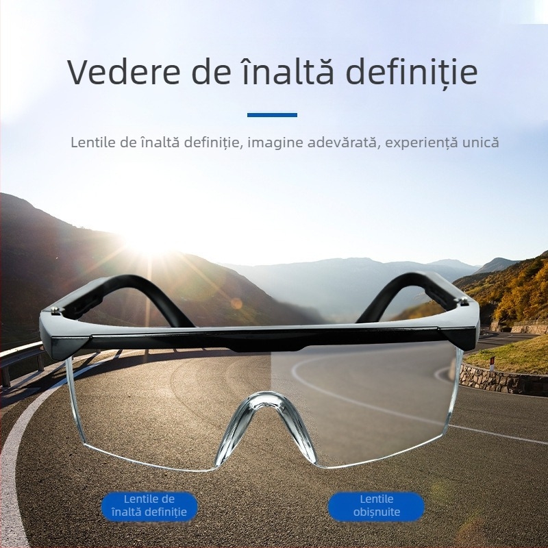 Ochelari de protecție din policarbonat, cadru reglabil, grosime lentile 2 mm, anti-praf și anti-ceată