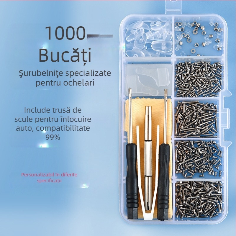 Kit de reparatii pentru șuruburi la ochelari, oțel inoxidabil, set de șuruburi, model Screw, pentru învățare, birou și accesorii