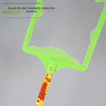 Ke Yue Bătător de muște din bambus, mâner lung – stil simplu, netoxic, pentru muște, țânțari și termite