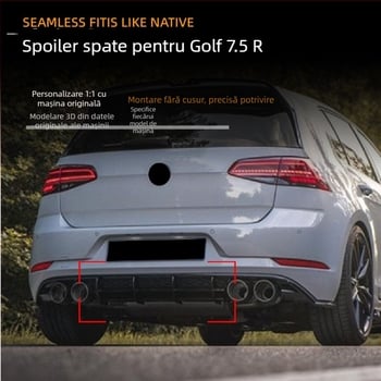 Spoiler spate pentru VW Golf Mk7.5R (2017–2019), ABS, montaj la marginea din spate, model: rear air knife, AMP-Z