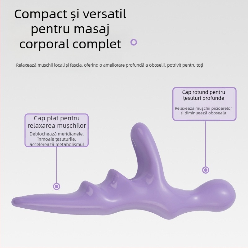 Masajer de talpă, portabil — control mecanic; nu necesită energie; design cu cap osos; pentru picioare și talpă; trei tipuri de capete de masaj: convex rotund, tip acupunctură, rotund