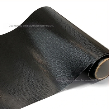 Jinjie Autocolant interior auto – 6D Prismatic Diamond Honeycomb din fibră de carbon, film pentru consola centrală, adeziv