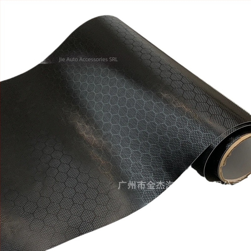 Jinjie Autocolant interior auto – 6D Prismatic Diamond Honeycomb din fibră de carbon, film pentru consola centrală, adeziv