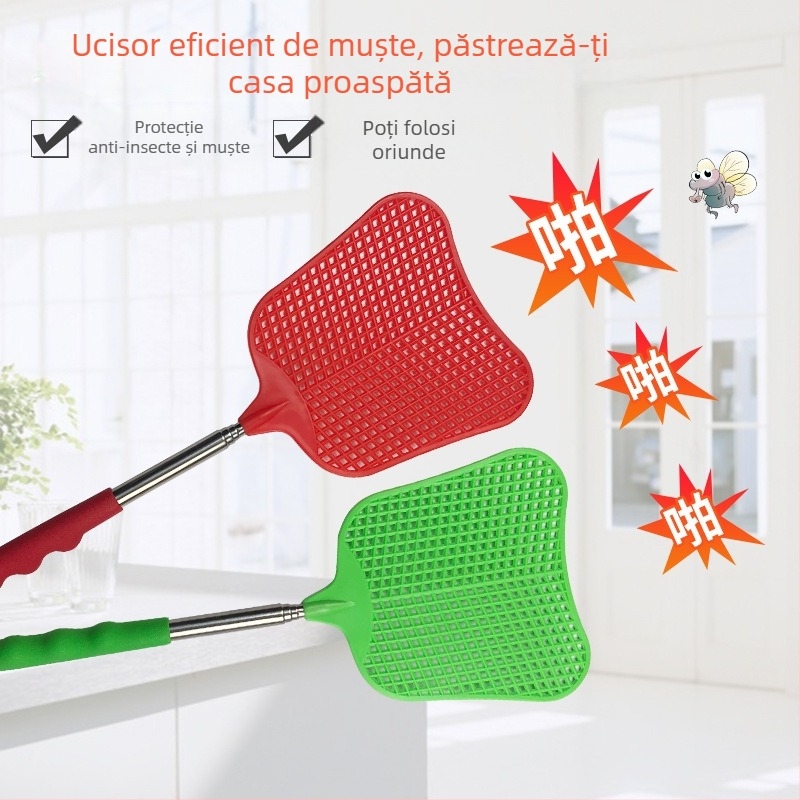 Fly Swatter în formă de banană cu tijă telescopică, set de 5 bucăți (Model LAN-5503)