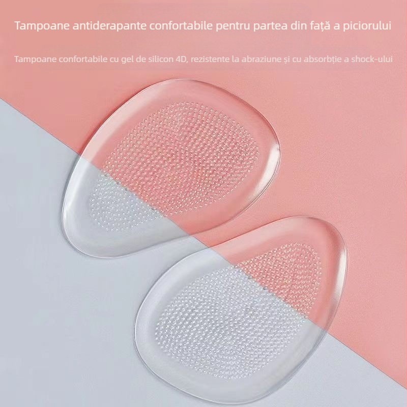 Protecție silicon pentru partea frontală a tălpii pantofilor cu toc – model mic cu puncte; anti-durere, anti-alunecare, moale și confortabil.