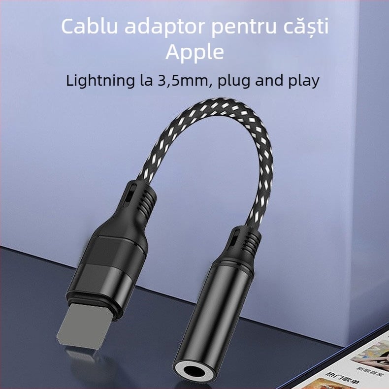 Dimension adaptor Lightning la 3,5 mm pentru Apple iPhone