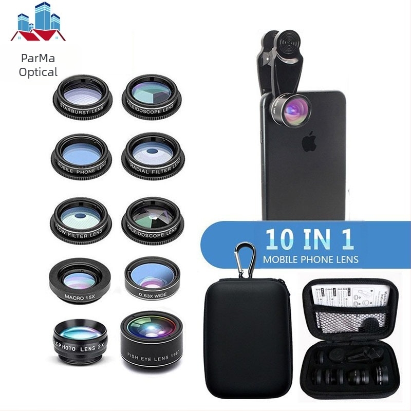 Insight Digital 10-in-1 set lentile pentru telefon: fisheye, unghi lat, macro, teleobiectiv și filtru CPL