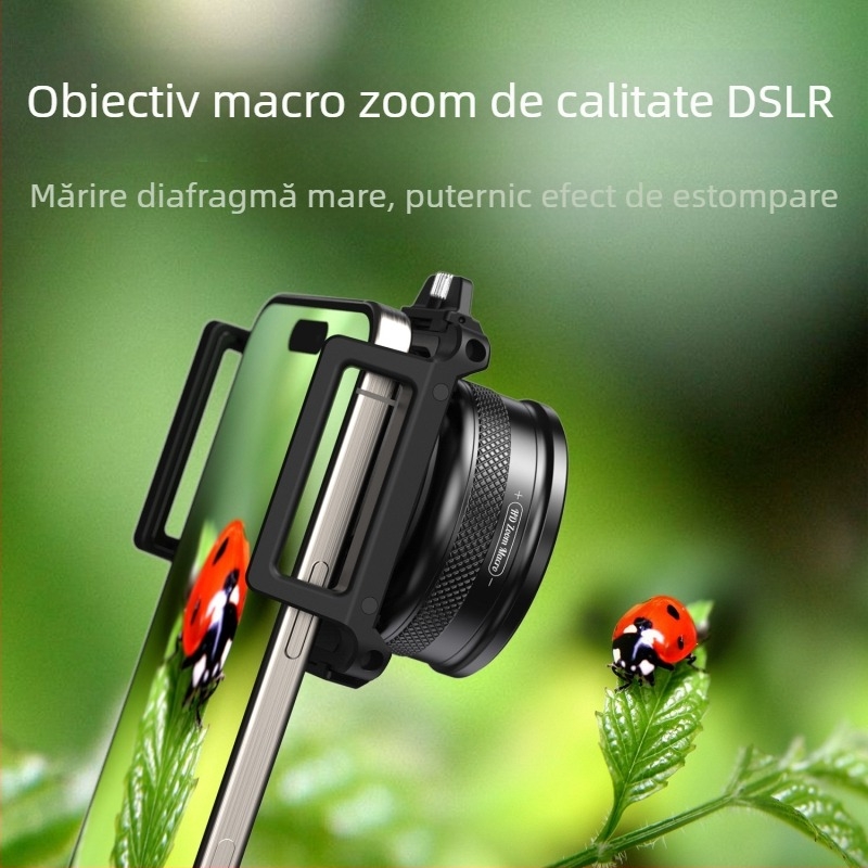APEXEL APL-ZM100 obiectiv macro zoom pentru telefon, obiectiv macro de înaltă definiție pentru insecte, flori și bijuterii