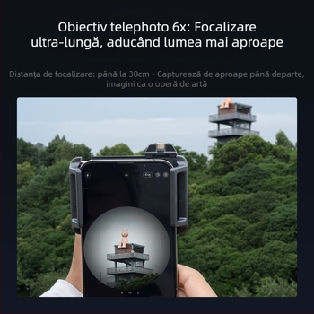 APEXEL TM6 obiectiv pentru telefon, telephoto macro, 6x mărire, 2-în-1 teleobiectiv macro, compatibil cu 99% dintre modelele de telefoane (Apple, Oppo, OnePlus, Samsung, Huawei, Honor, Xiaomi); greutate 131 g.