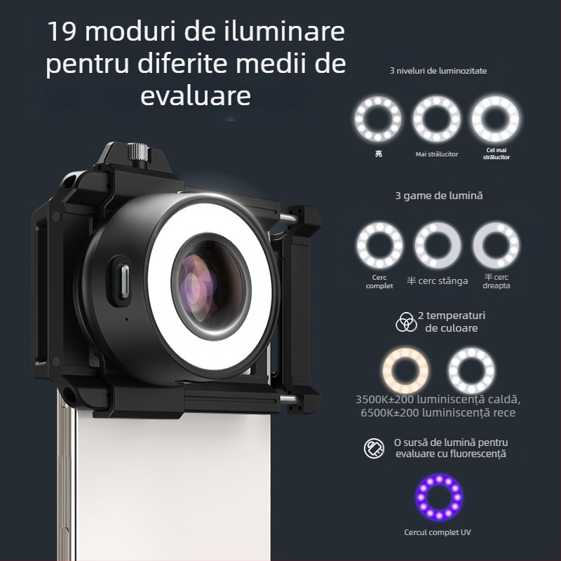 APEXEL Microscop de mână MS120 pentru identificarea pietrelor prețioase – mărire HD, compatibil cu telefon mobil