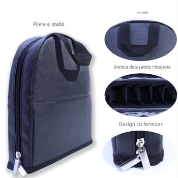 Geantă cosmetică pentru pensule, 1 set pensule, peri de nylon, ambalaj OPP, mâner din pânză, design portabil