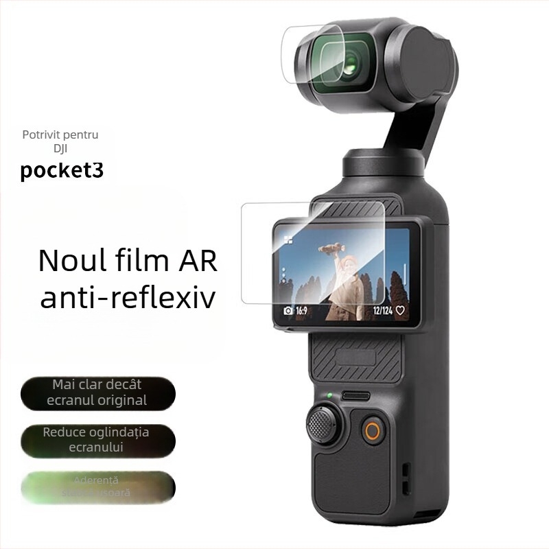 Film AR pentru obiectiv DJI Osmo Pocket 3 – protecție ecran anti zgârieturi, PET film anti-reflexie