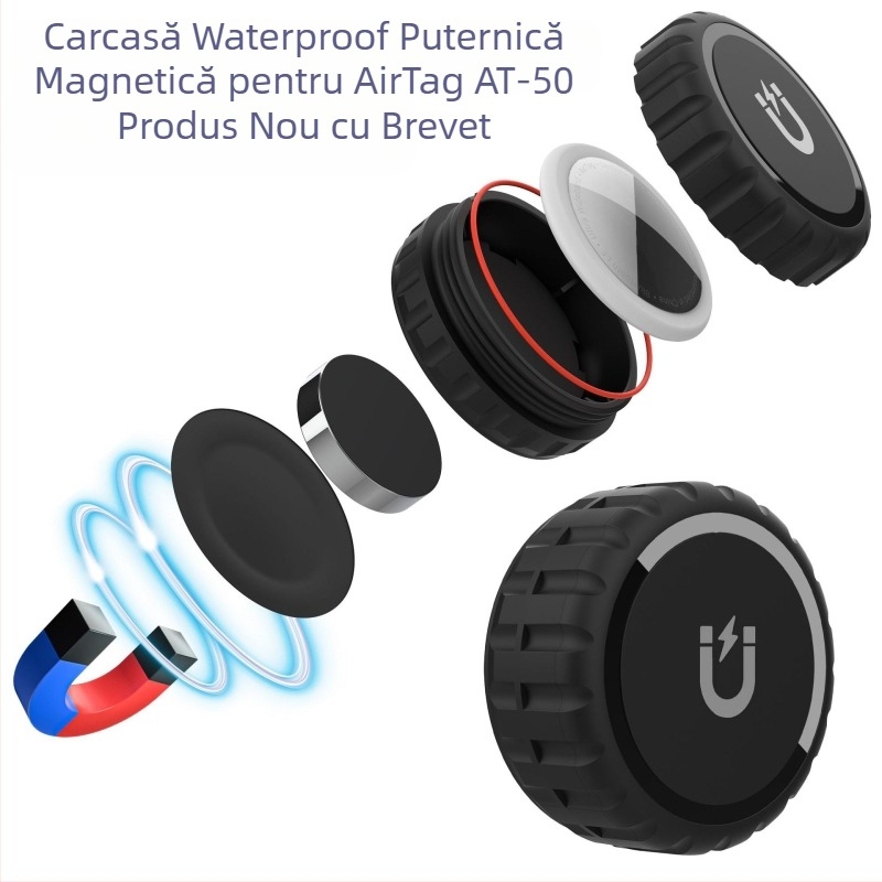 Kusk AT husă PC rigidă pentru Apple Airtag, turnare prin injecție, model AT, seria AT