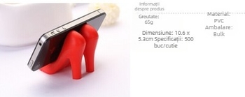Suport pentru telefon în formă de pantofi cu toc înalt, pentru telefoane și tablete; marca Dream, model YM1226J, compatibil cu Samsung, Apple, Xiaomi și Huawei.