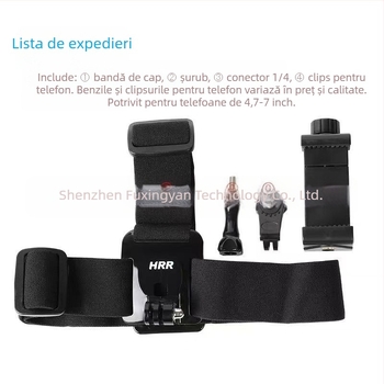 Suport pentru telefon montat pe cap, design 4 în 1, material nylon, compatibil cu modelele generale