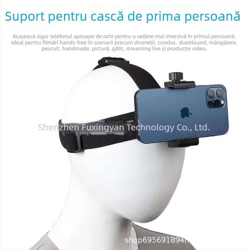 Suport pentru telefon montat pe cap, design 4 în 1, material nylon, compatibil cu modelele generale