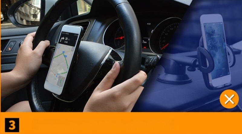 Suport pentru telefon auto cu bază adezivă și prindere magnetică puternică pentru navigație