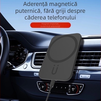 Suport magnetic pentru telefon auto, încărcare wireless 15W, încărcare PD, compatibil universal, compact și portabil